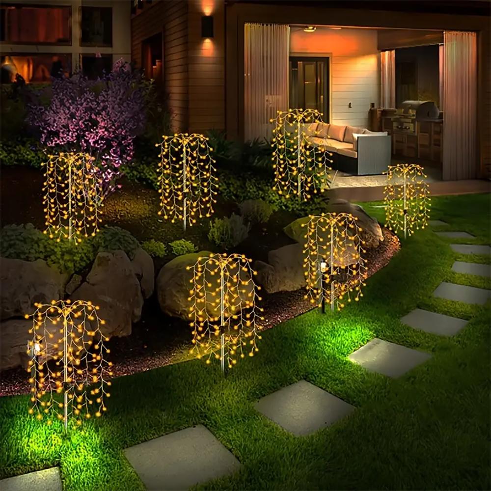 1 Pack Solar Gartenleuchten Außendekor Künstliche 120 LED Baumlichter Hof Pflanzgefäß Terrasse Rasen Blumenbeet Pfad Dekorative Außen