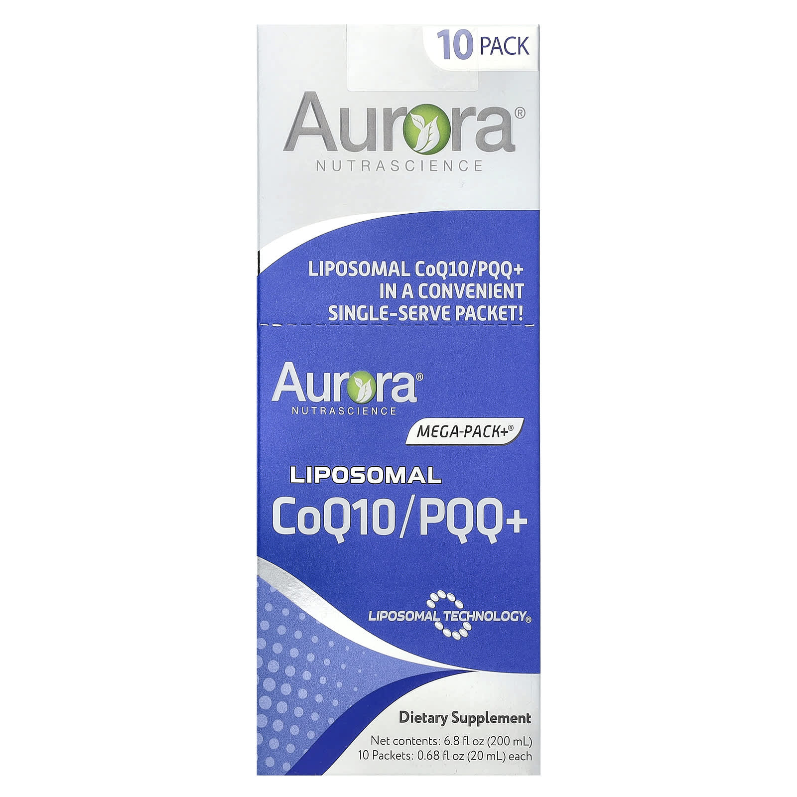 

Liposomal Coq10/Pqq+, 10 Packs, 20Ml (0.68Fl Oz) Each