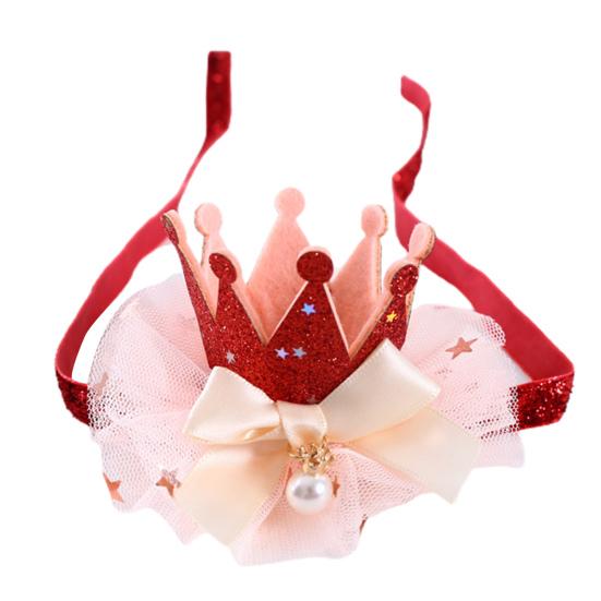 

Головной убор для домашних животных, очаровательный аксессуар для косплея, приятный для кожи, головной убор принцессы с кружевной короной для домашних животных