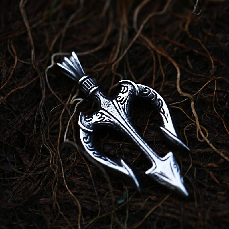 BEIER New Fashion Stainless Steel Viking Trident Necklace Pendant For Men Vintage Jewelry Wholesale