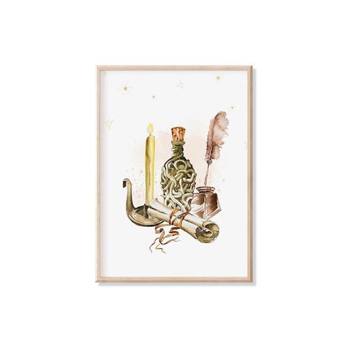 Poster de artă de perete Vrăjitor Școala de magie Carte de vrăjitorie Pălărie Imagini HD Print Pânză Pictură pentru camera copiilor Cadouri Decorarea casei Cuadros