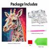 DIY Frameless Pearl Art Painting Kit Colorful Giraffe 3D Bead Canvas Handmade Craft for Adults Wall Decoration Gift