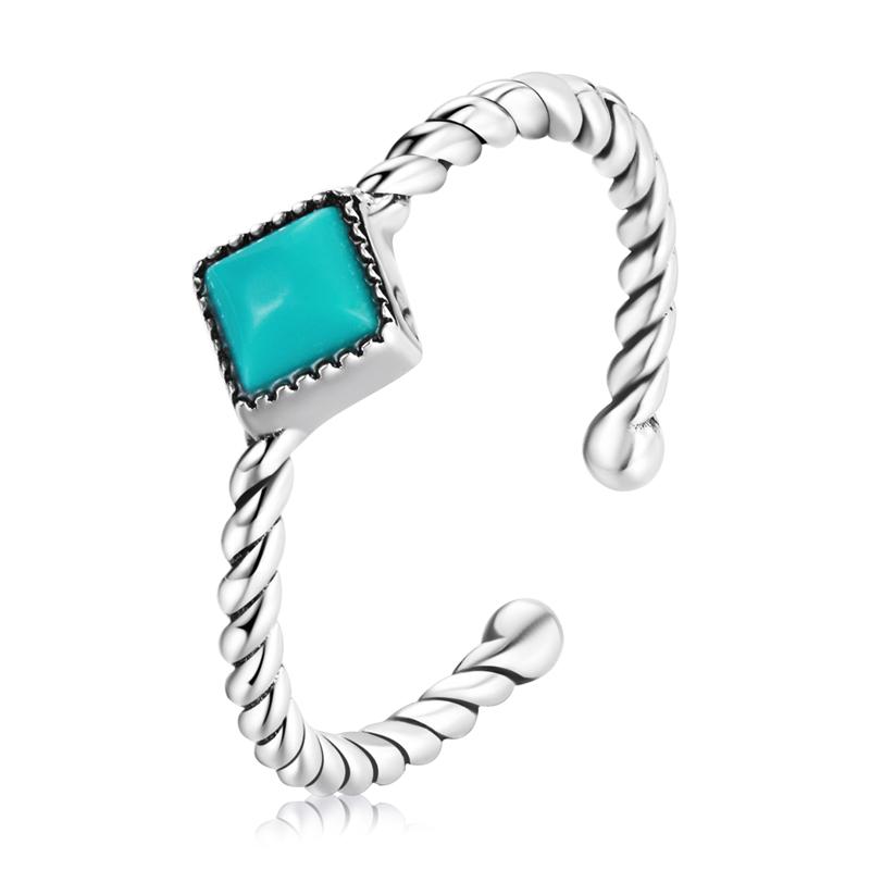 WOSTU Adjustable Rings Real 925 Silver Stackable Engagement Zircon Open Size Rings For Women Female Original Jewelry