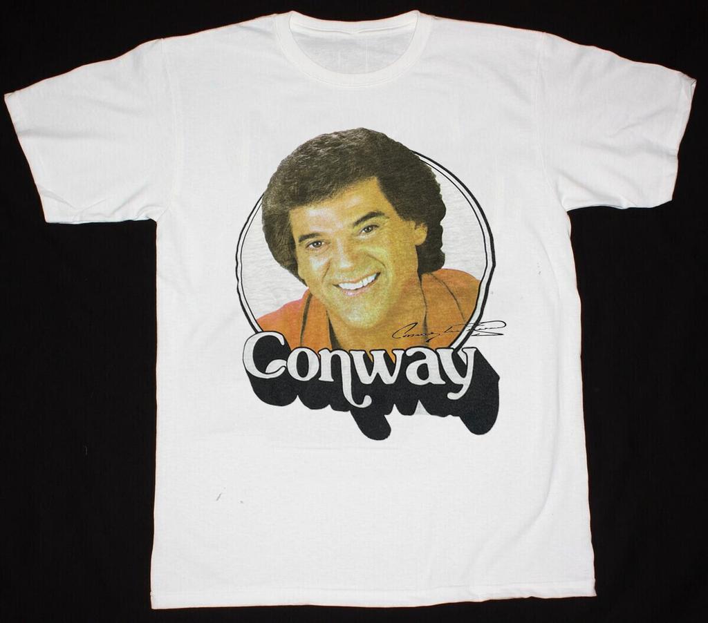 Rare Conway Twitty Cotton Short Sleeve White S-2345XL Unisex T-Shirt