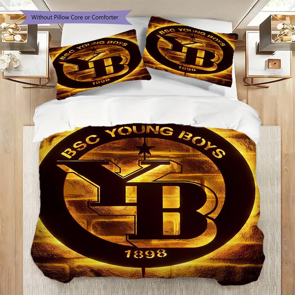 BSC YB Muster Bettwäsche Steppdecke Set Bettbezug Kissenbezug Heimdekoration Geburtstagsgeschenk (1 Bettbezug + 2 Kissenbezüge, ohne Füllung)