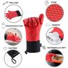 2Pcs Long Silicone Kitchen Gloves BBQ Grill Gloves Heat Resistant Microwave Oven Mitts With Cotton Lining Baking Cooking Gloves