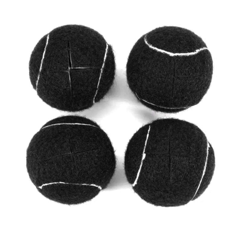 4 шт. Утолщенные колпачки для ножек стульев, чехлы в форме теннисных мячей, накладки из войлока для ножек мебели и защиты пола чёрный