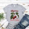 Retro Cherries Graphic T Shirts Vintage Cherry T-Shirt Women Short Sleeve Casual T-shirt Y2k Style T Shirt Vintage Summer Tee
