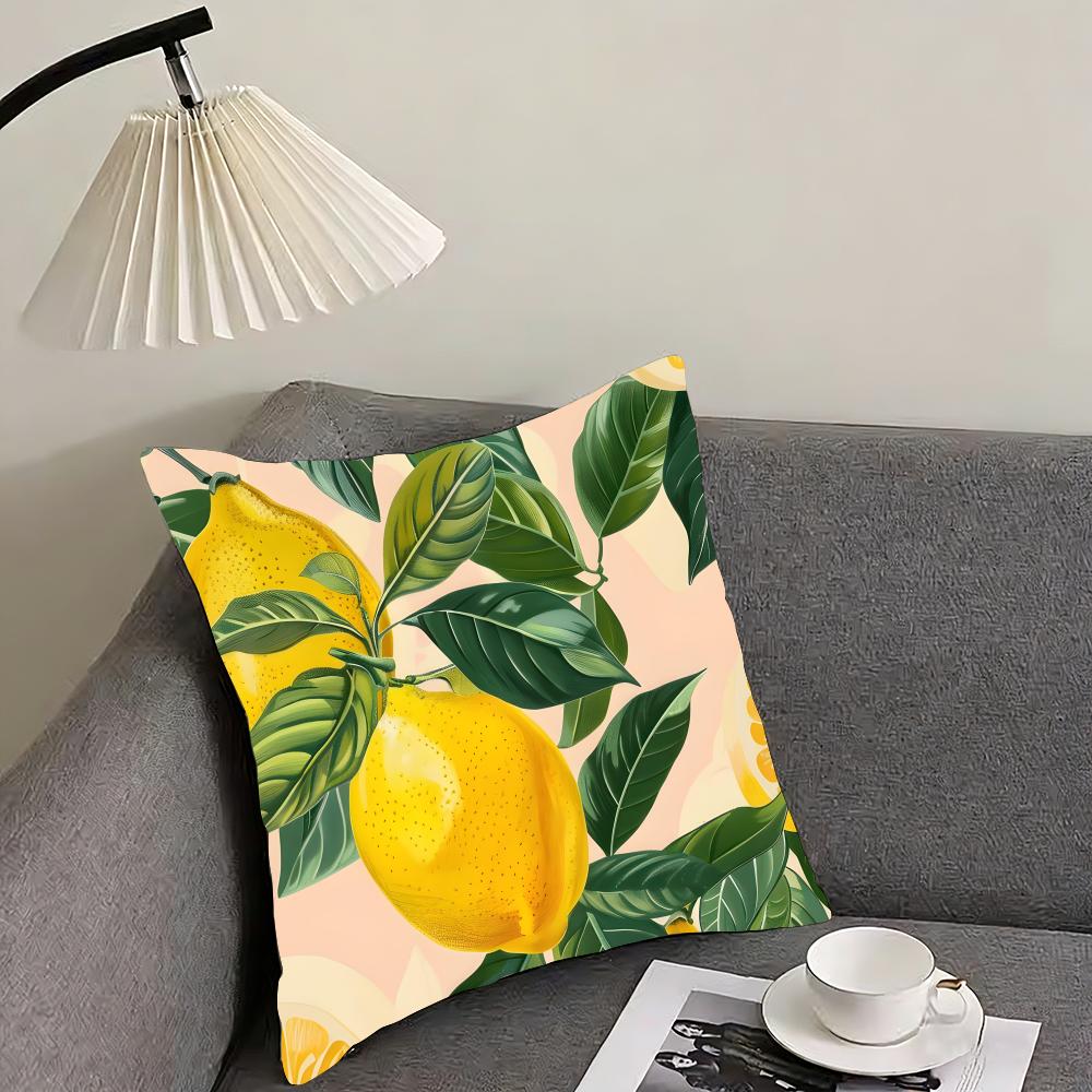 Lemon Fashion Cushion Cover Pillowcase Ultra Soft Skin Friendly Fabric Cloud Like Comfort  Concealed Zipper