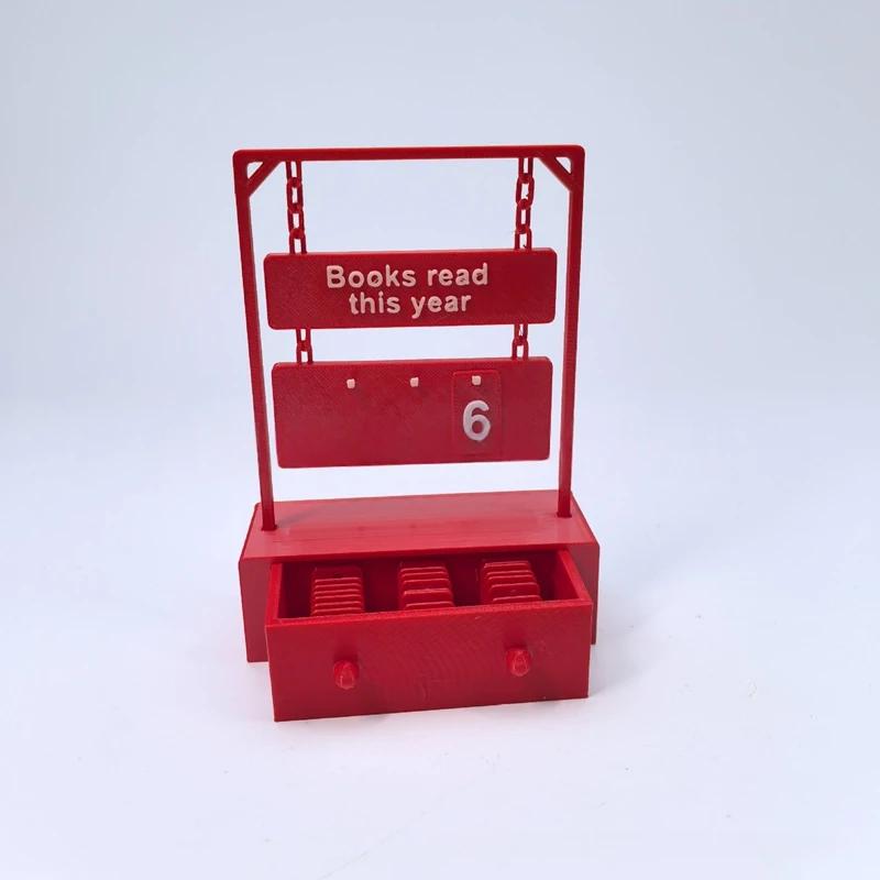 Book Reading Tracker Flip Desk Counter for Books Read, Reading Progress Motivating Tool Library & Office Study Gift