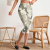 Damen High Waist Caprihose mit elastischem Bund, Slim Fit, lässig, dehnbar, verkürzte Leggings mit seitlichen Schlitzen für den Alltag