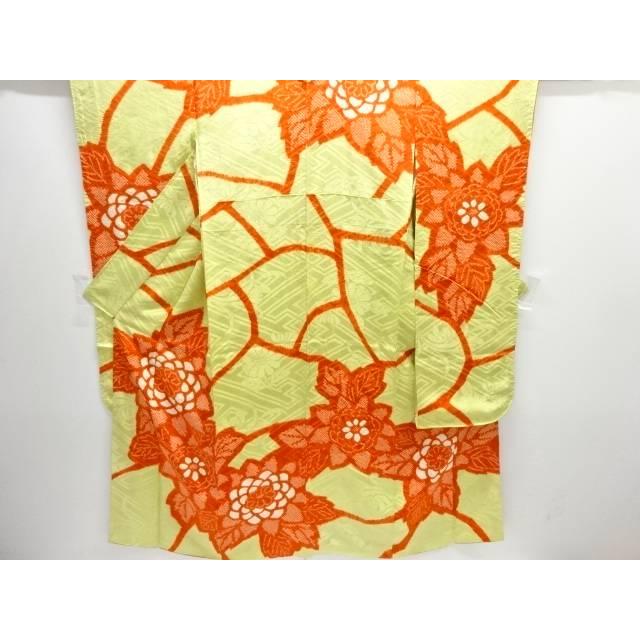 

Shibori flower pattern long-sleeved kimono [antique] [used] [worn] [crepebrocade]