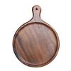 Wooden Serving Board with Handle Pizza Smooth Walnut Platter for Hosts,