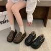 Mao Mao Shoes Women Wear New Autumn and Winter Platform Small Leather Shoes with One Pedal, Plush Warm Snow Boots Cotton Shoes