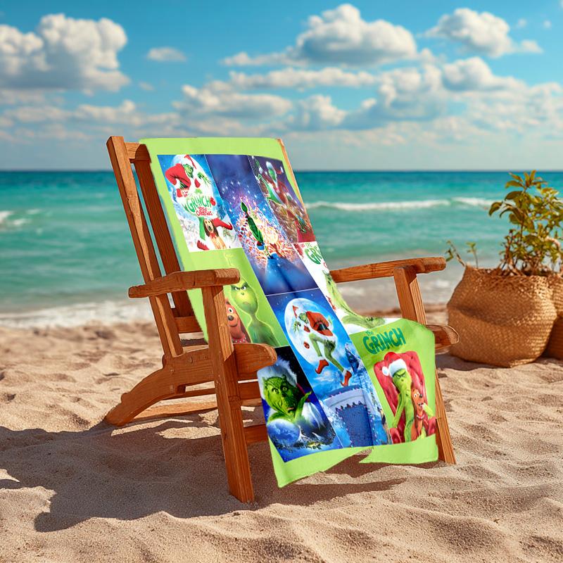 Christmas Gift Oscar Comedy Movie How the Grinch Stole Christmas soft beach towel outdoor camping vacation swinging beach scarf decorative blanket B19