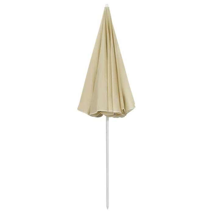 Parasol de plage - Maison Exclusive - Jaune sable - Diamètre 240 cm - Polyester inclinable