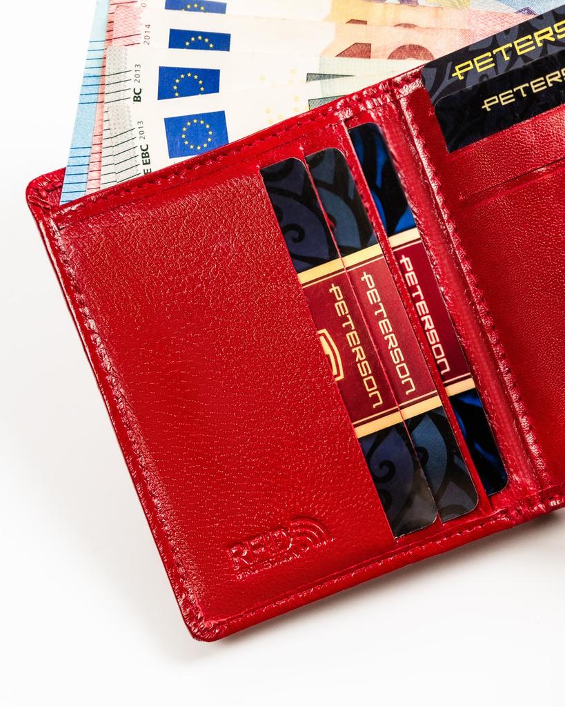 Peterson Leather Wallet PTN RD-46-GCL-3175 Red