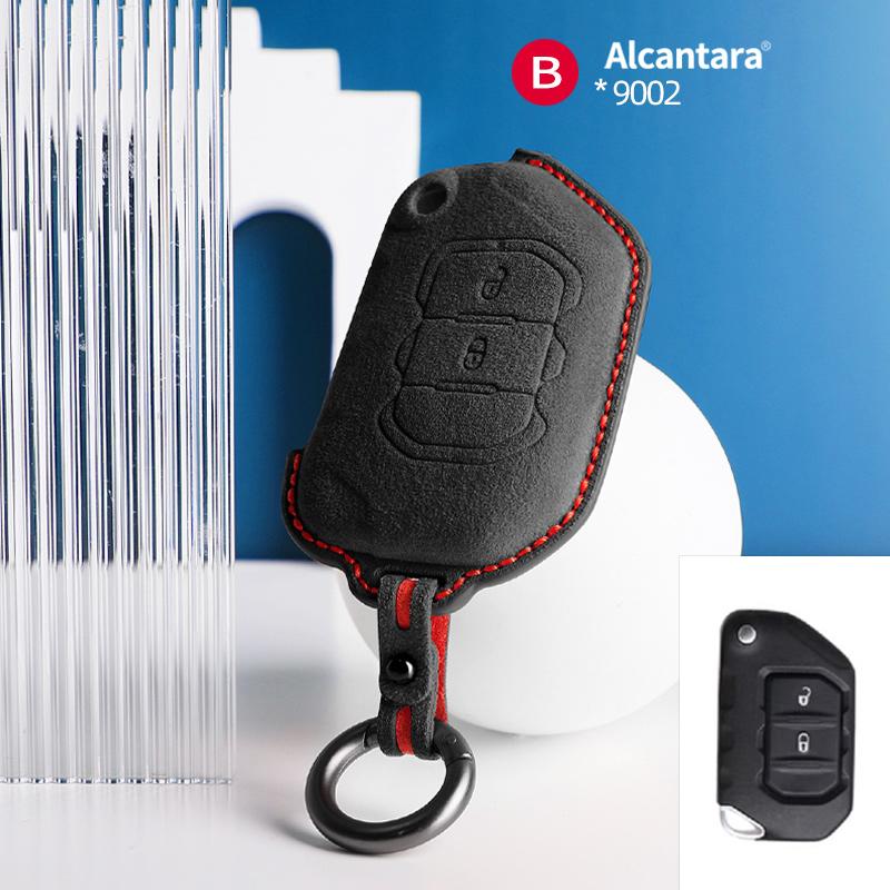 Interior Mouldings Car Remote Key Case Cover Shell For Jeep Wrangler JL JK JLU XD Gladiator JT Protector Suede Alcantara Accesso