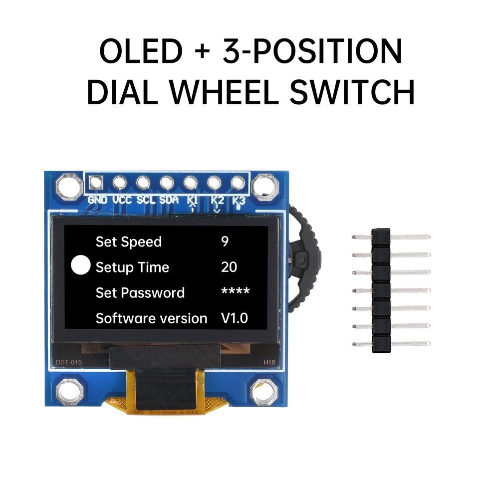 

0.96-inch OLED Display SSD1315 Combo Module with EC11 Rotary Encoder/Three-Position Toggle Switch IIC Interface for arduino