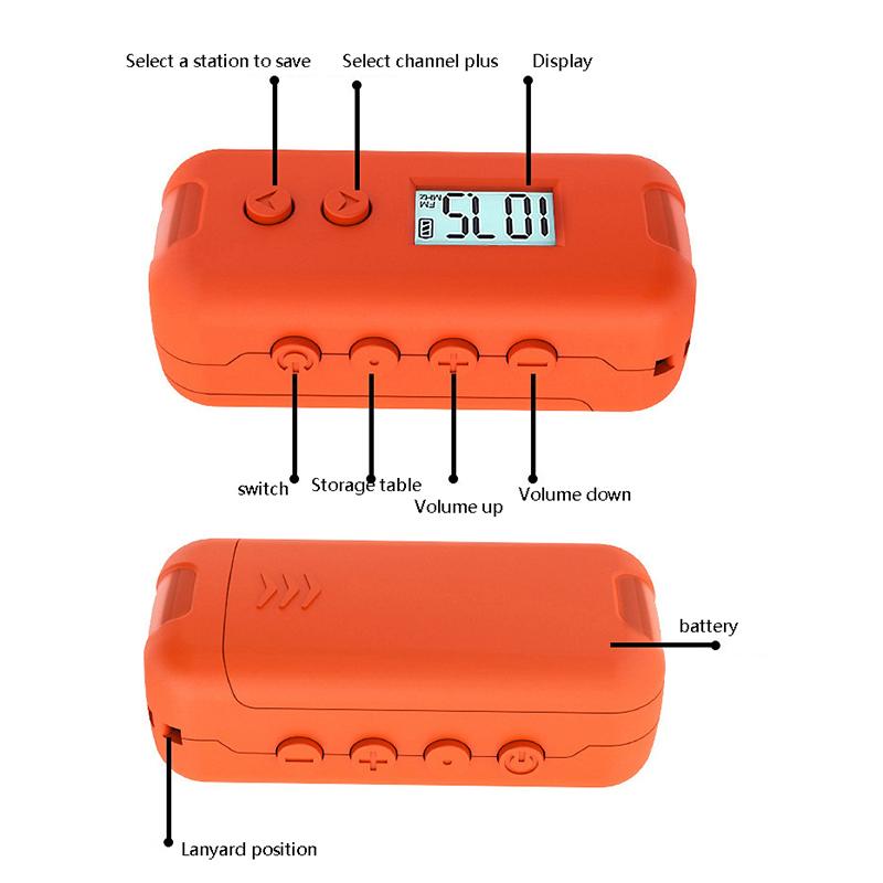 Mini Pocket Fm Radio Portable 50-108Mhz Audio Radio Receiver With Lcd Display Outdoor Sports Handheld Radios Receiver