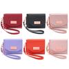 Vietao-Z Flip 7 Wallet Phone Case With Wristband Strap, Fashion Girls Leather Purse Phone Cover For Samsung Z Flip 6 5 4 3, Pink