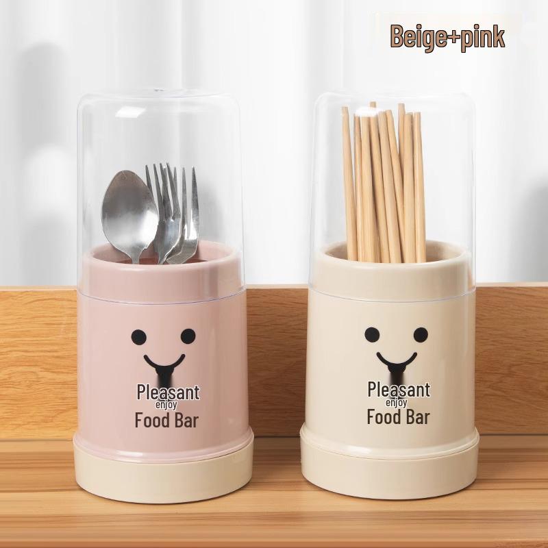 Dustproof Chopstick & Utensil Holder: Kitchen Storage Tray with Drainage