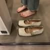 Sequined Mary Jane Single Shoes Women's Shoes 2025 New Spring Flat Bottom Niche High-end French Temperament Evening Shoes