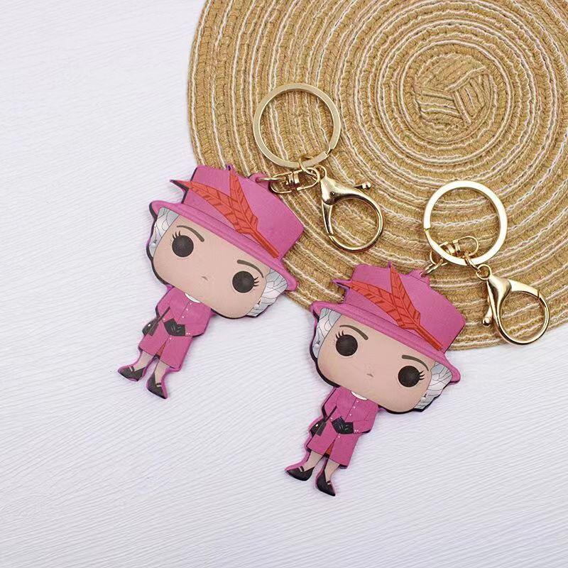 Queen Elizabeth Ii Rose Red Keychain Pendant Souvenir Bag Accessory Gift