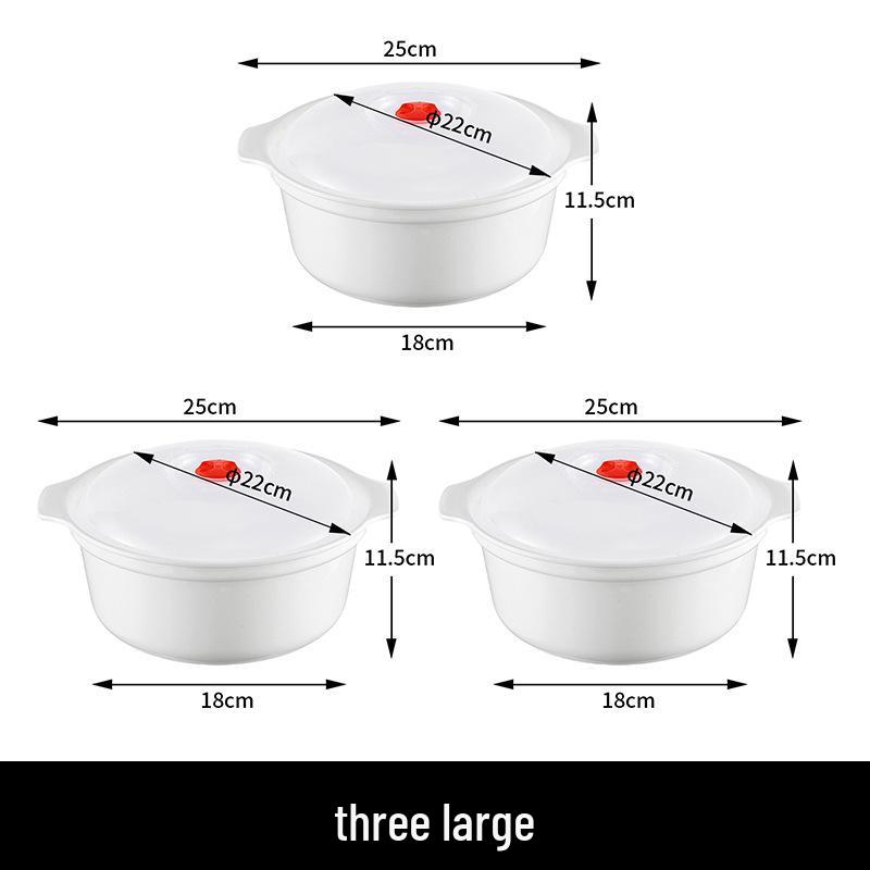 Round High-Temperature Resistant Microwave Lunch Bowl with Lid