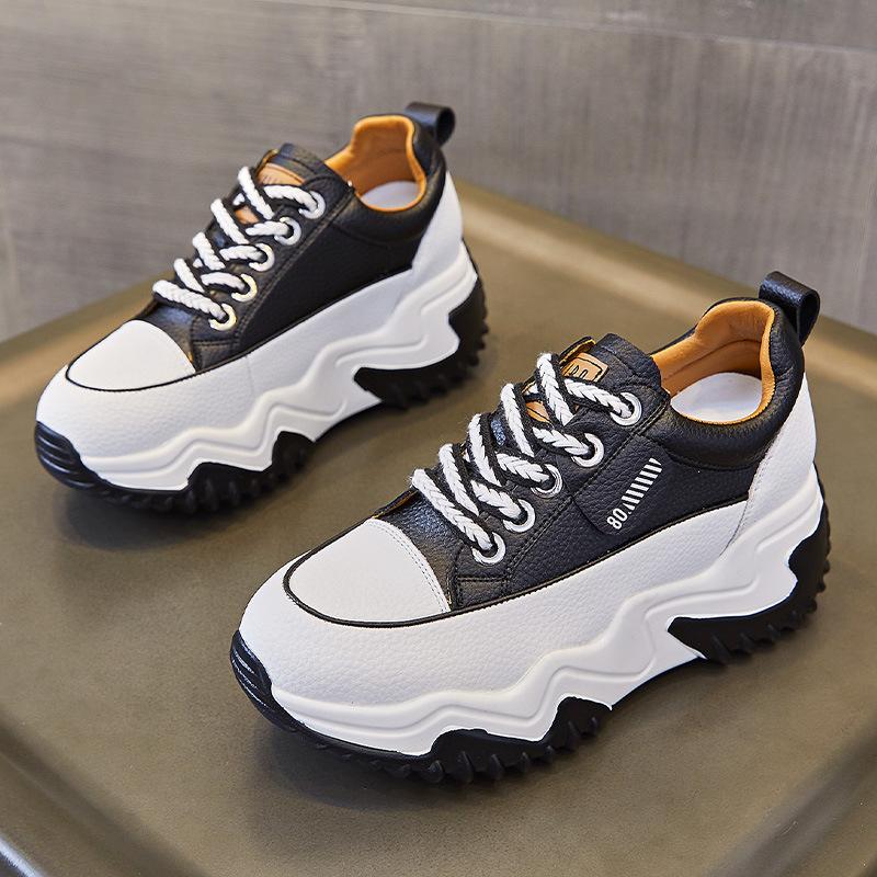 Inner Height Women's Autumn and Winter Thick-soled Muffins Daddy Shoes Small Casual Shoes Are Comfortable and Tall