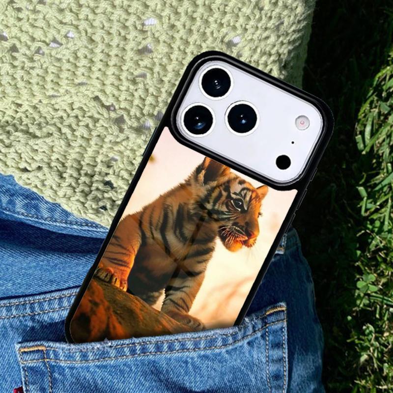 Zoo Animals 1 Tiger Cubs Phone Case For iPhone 17 AIR 16 Pro Max 15 14 Pro 11 12 13 Shockproof Silicone Cover