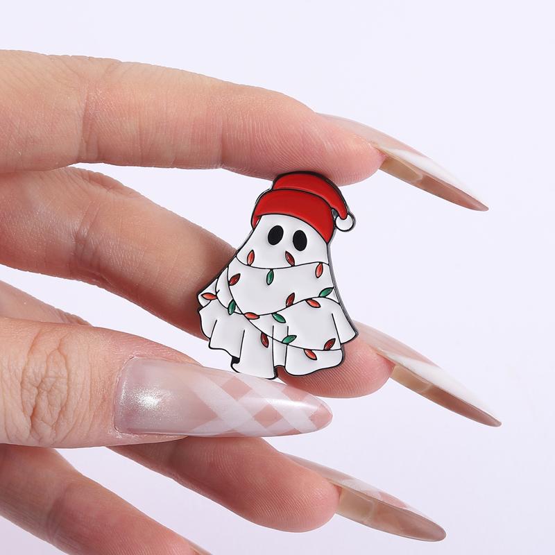 Halloween Weihnachten Emaille Anstecknadeln Schneemann Buh Geist Broschen Reversabzeichen Kleidung Cartoon Lustig Punk Schmuck Geschenk für Kinder Freunde