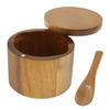 Wood Salt or Spice Box with Lid and Scoop, Spice Storage Box Salt Container To Storage Pepper, Table Salt, Gourmet Salts, Spice