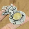 Wedding Gift For Her 925 Silver Natural Yellow Aventurine Gemstone Pendant