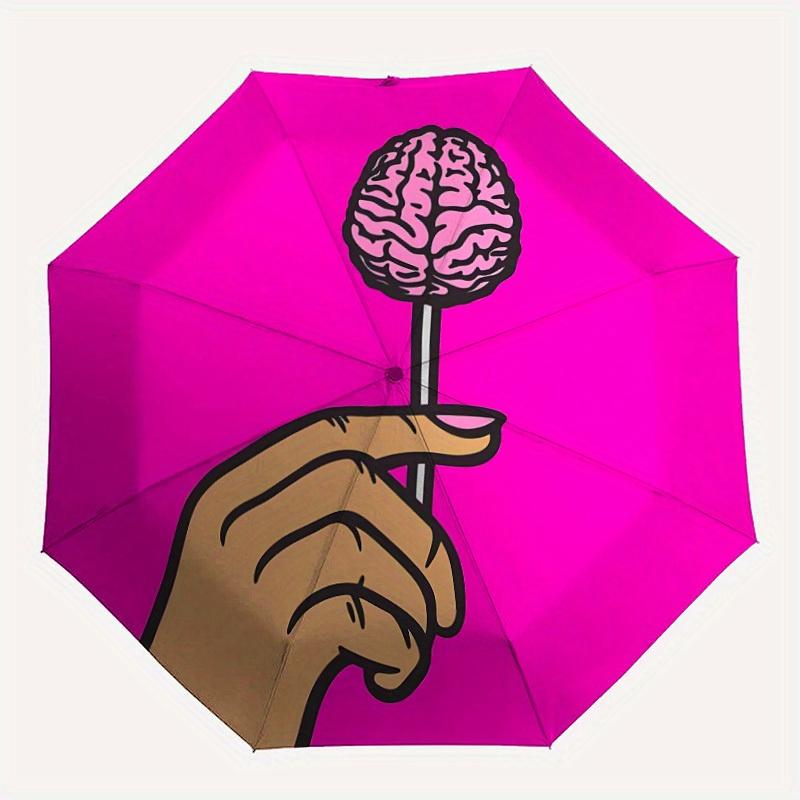 

1pc Mental Candy Automatic Folding Umbrella, Portable & Foldable Design with 8 Ribs, Casual Outdoor Accessory yy250805127