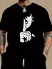 Men'S Casual Stretch Short-Sleeved Crew Neck T-Shirt, Cartoon Print Design Pattern Print T-Shir