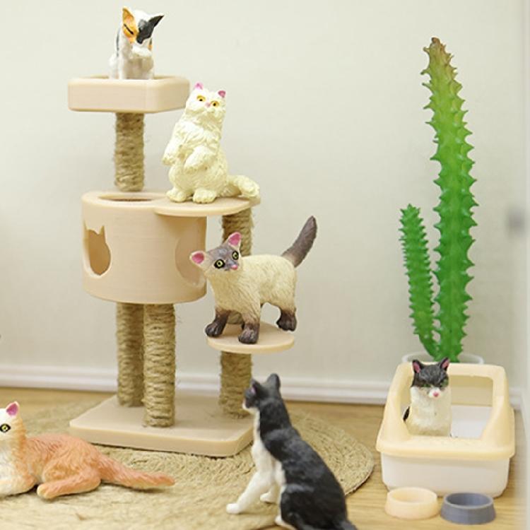 1/12 Scale Dollhouses Cats Climbing Structure Multilevel Plastic Design Perfect For Miniature Scene Builders