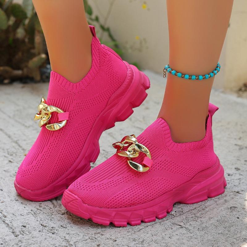 Fashion Ladies Shoes 2025 New Slip-on Women's Vulcanize Shoes Fashion Metal Decoration Plus Size Outdoor Casual Breathable Sneakers