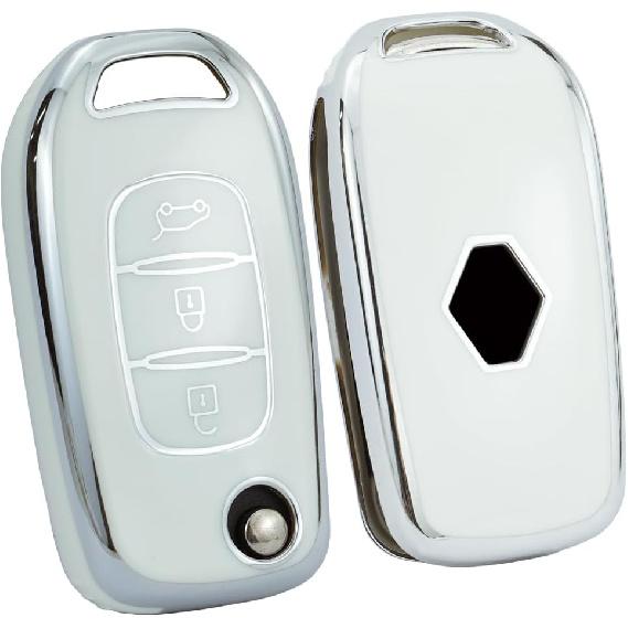 Copri Telecomando HIBEYO per Renault Kadjar Captur Megane Sandero Stepway Logan Clio 5 Accessori Copri Guscio Chiave Intelligente per Renault Kadjar Pieghevole 3
