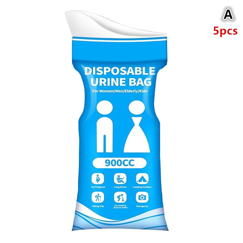 5 Pcs Outdoor Emergency Urine Bags 900ml Disposable Travel Mobile Toilet Portable Urinal Bag For Female Baby Male Vomiting Bag