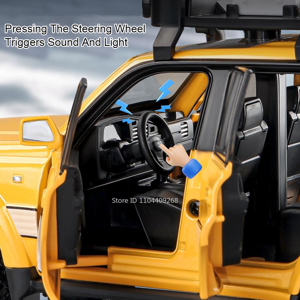 1:24 Scale Land Cruiser LC80 Camry Model Car Toy Alloy Diecast Doors Opened Off-road Vehicles Models Kids Desktop Ornaments