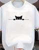 Unisexs New Summer Cute Kitten Print Soft And Breathable Round Neck TShirt Outdoor Casual Versatile Top
