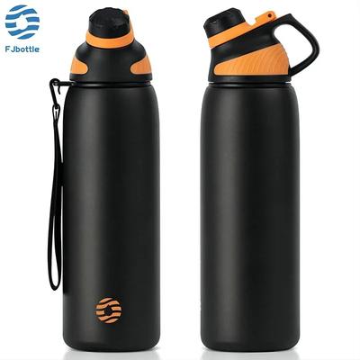 Fjbottle כוס תרמית ניידת מפלדת אל-חלד עם דופן כפולה, בקבוק ואקום עם מכסה מגנטי, אטום לדליפות, 1000 מ"ל, בקבוק מים לחוץ