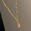 New In Vintage Glossy Water Droplet Necklaces Light Luxury Laziness High Quality Irregular Tassel Collar Chain Fine Jewelry