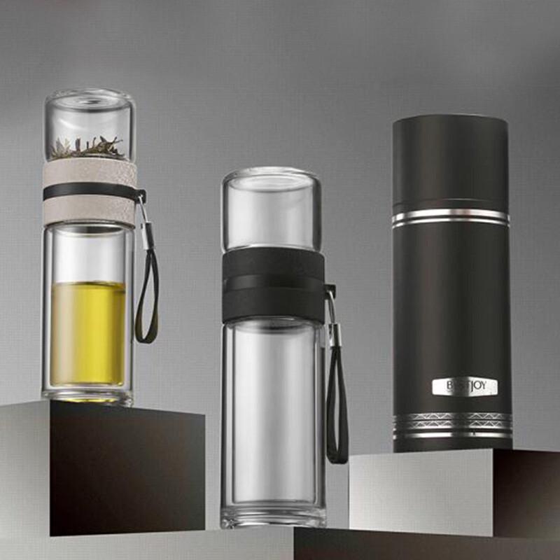 FUGURNG BESTJOY Double-Layer Tea Infuser Glass Mug