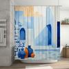 Lyxig Vattentät Duschdraperi för Badrum med Vintage Stil Bågdesign Dekor Heminredningstillbehör