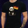 T-Shirt Herren Panda Und Deutschland Flagge Motiv Baumwolle Größe S Bis 5XL