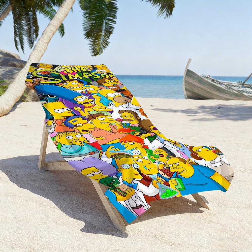 Cartoon Fun Cute Towel Soft Pool Gift For Travel Gym Shower Camping Quick Dry Sports The S-Simpsons-S Large Beach Towels