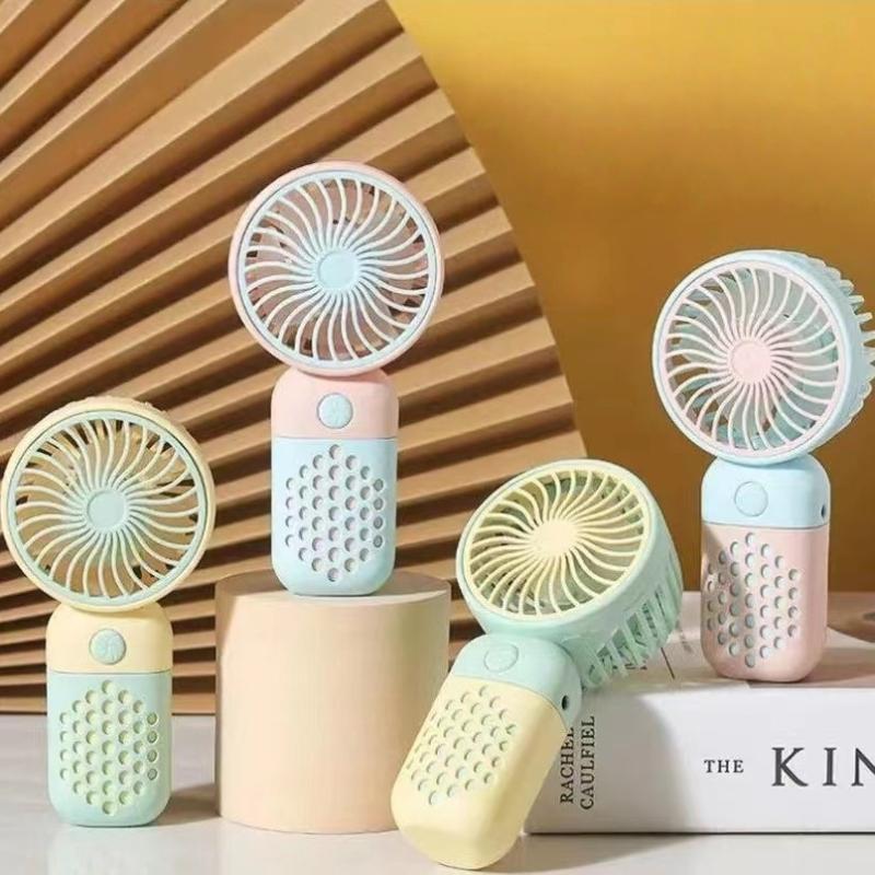 Cartoon Style Mini Handheld USB Fan 3 Speed Rechargeable Compact and Portable for Outdoor Pocket Use