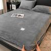 Autumn and Winter A-Class Milk Velvet Bed Sheet Solid Warm Cozy Mattress Protective Cover Bed Linen Protector Fitted Sheet Winter Keep Warm